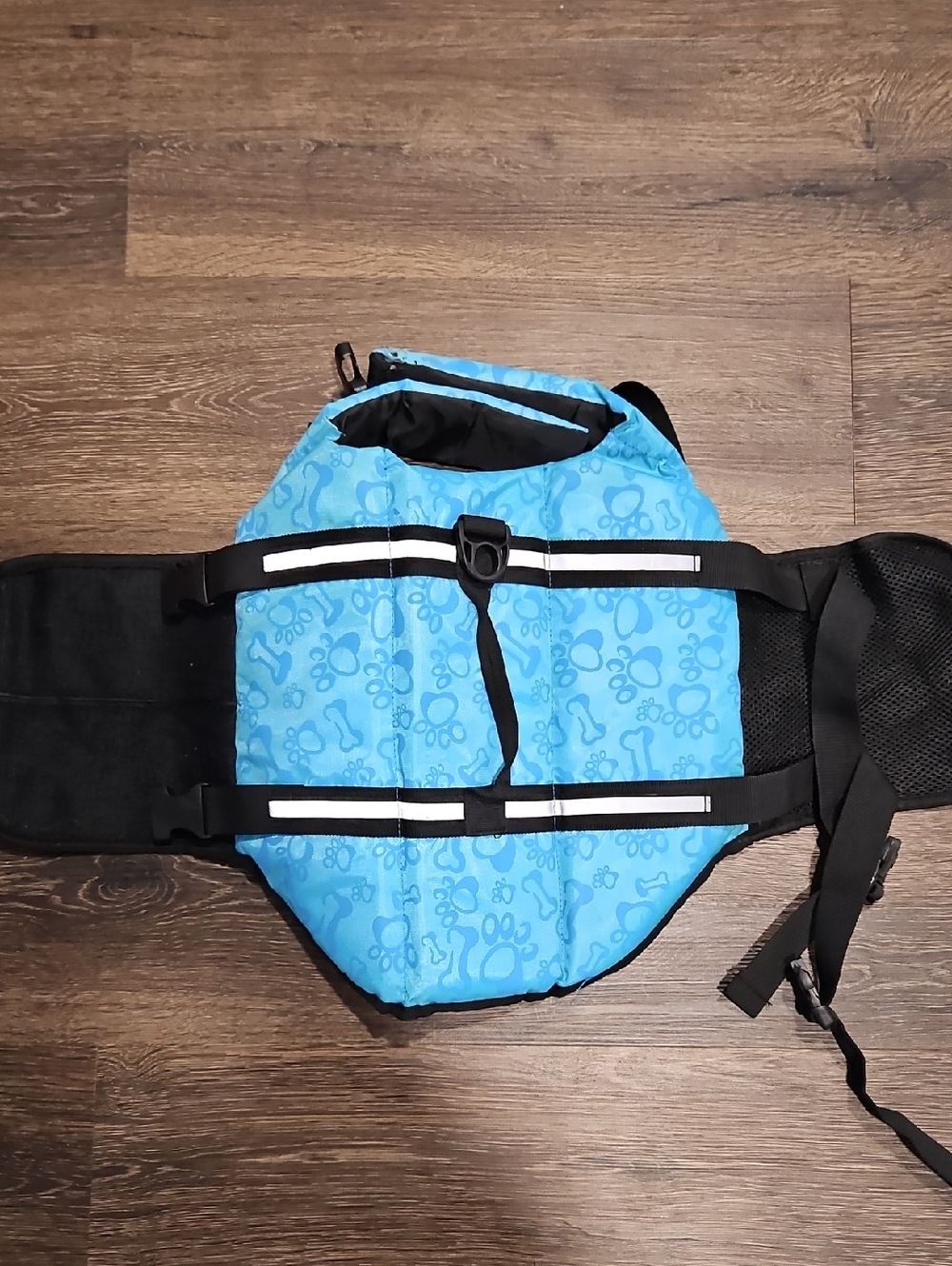 Blue Paw-Print Dog Life Jacket Vest